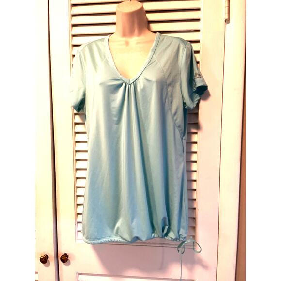 RBX aqua tie bottom active/running top size L Looser fit short sleeved - Picture 1 of 6